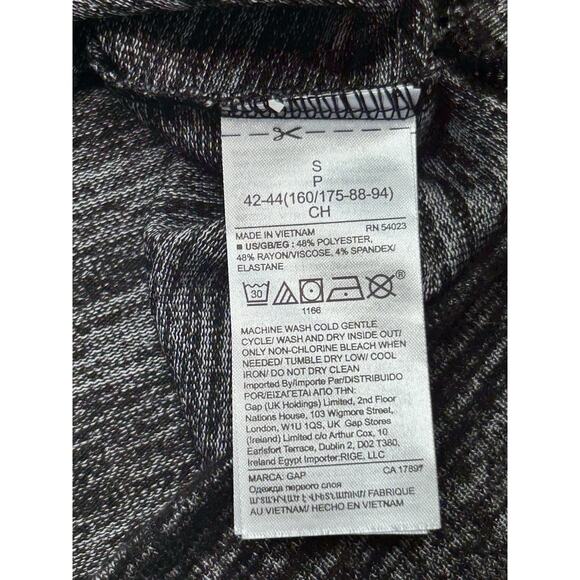 GAP Black-Gray Lightweight Hoodie Crewneck Long-Slv Stretchy Small New With Tags - Picture 13 of 16